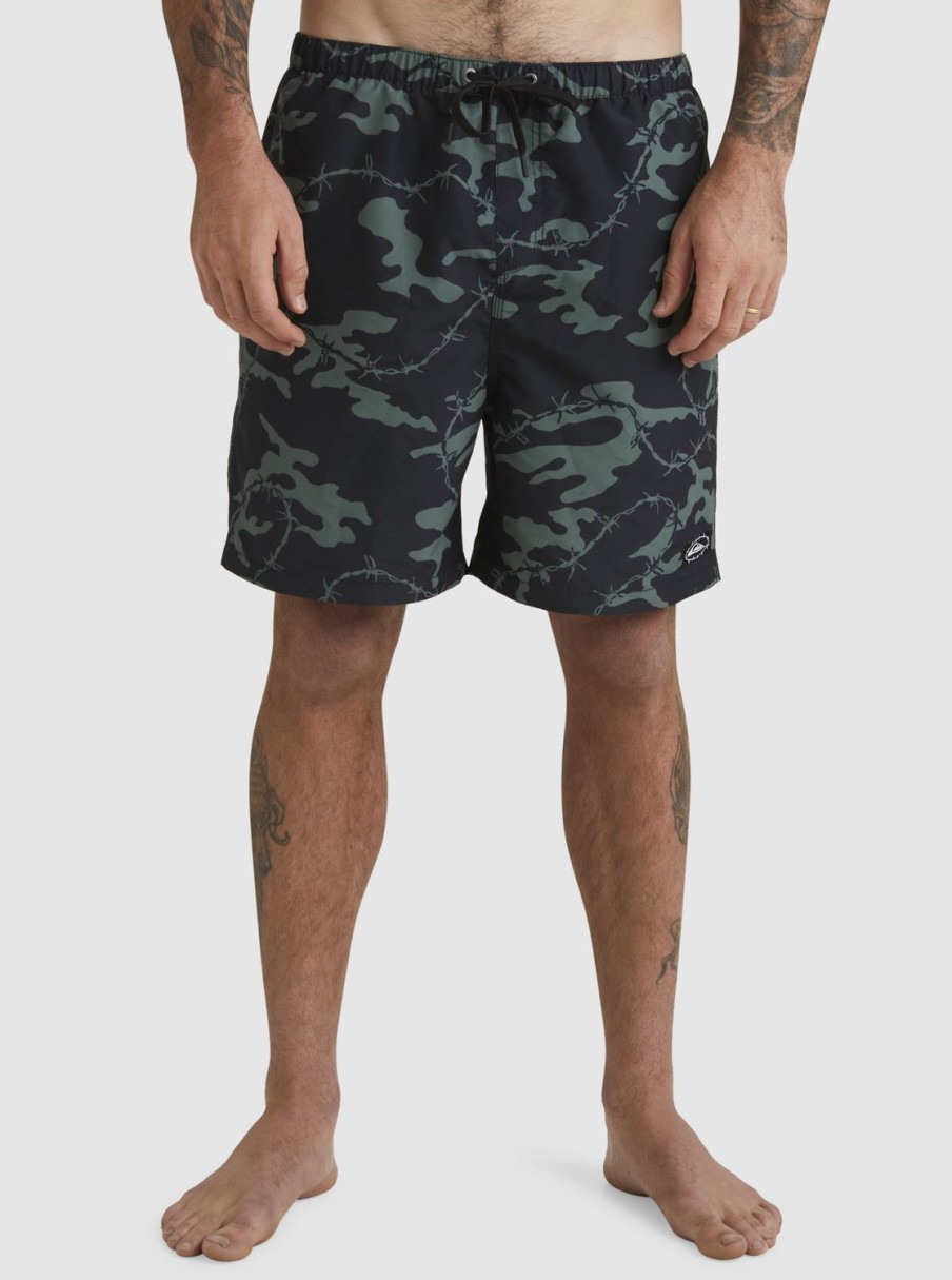 Hombre Quiksilver Boardshorts | Mikey Volley 18" - Short De Natacion Para Hombre Black