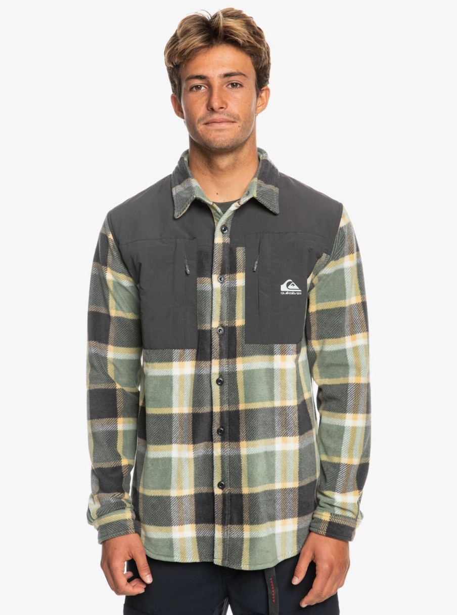 Hombre Quiksilver Camisas | North Seas - Camisa De Manga Larga Para Hombre Laureal Wreath North Seas