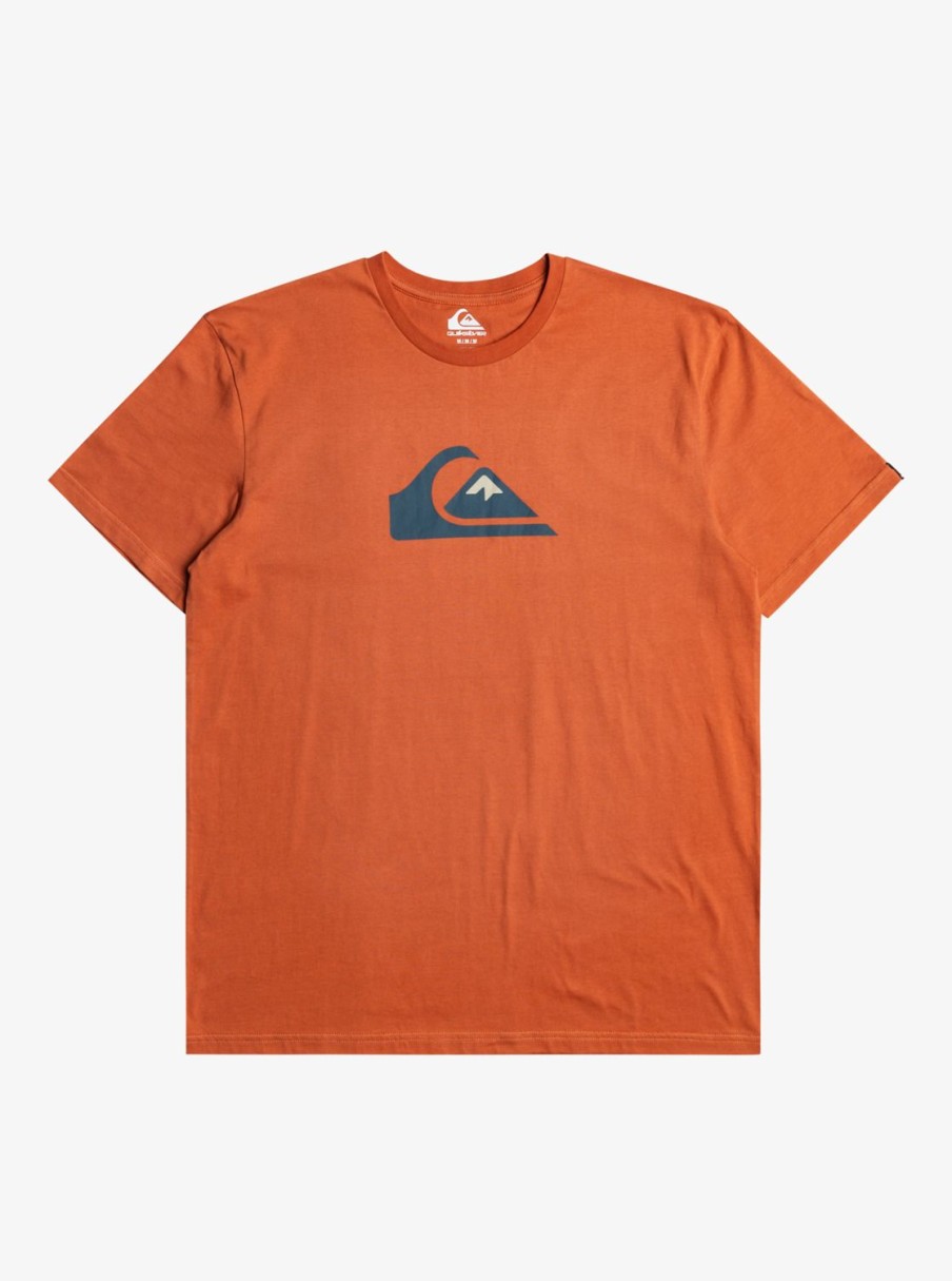 Hombre Quiksilver Camisetas & Polos | Comp Logo - Camiseta Para Hombre Baked Clay