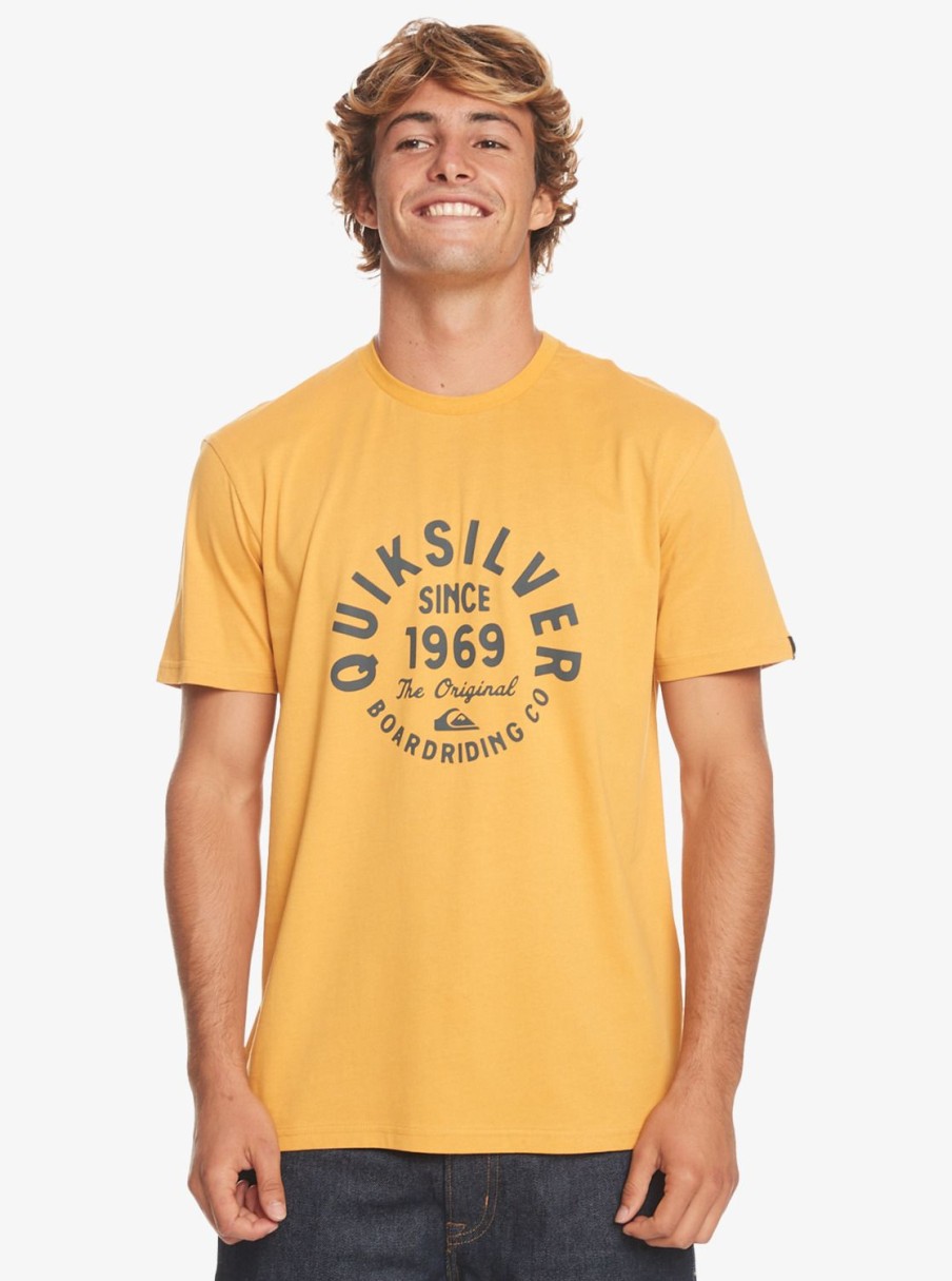 Hombre Quiksilver Camisetas & Polos | Circled Script - Camiseta Para Hombre Mustard