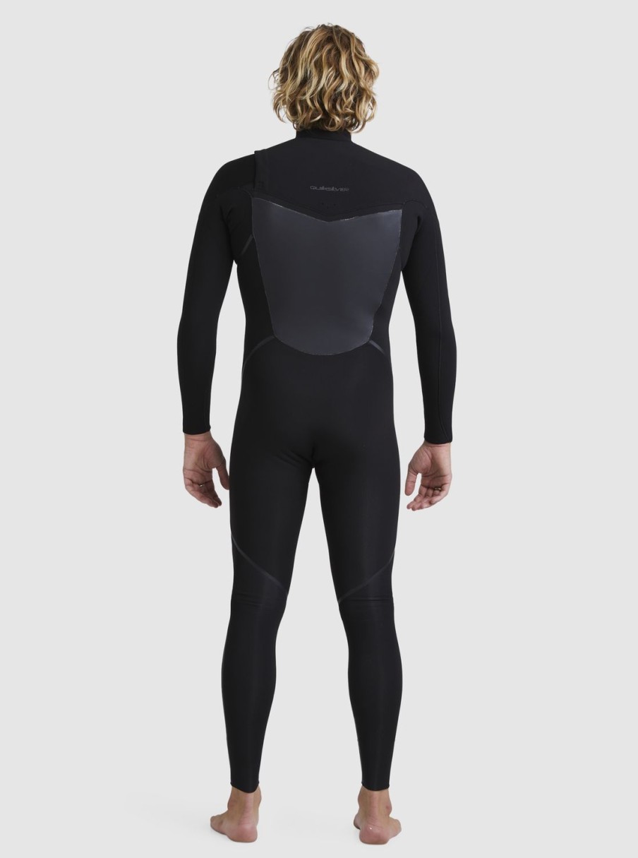 Hombre Quiksilver Trajes De Surf | 3/2Mm Marathon Sessions - Traje De Surf Con Cremallera En El Pecho Para Hombre Black