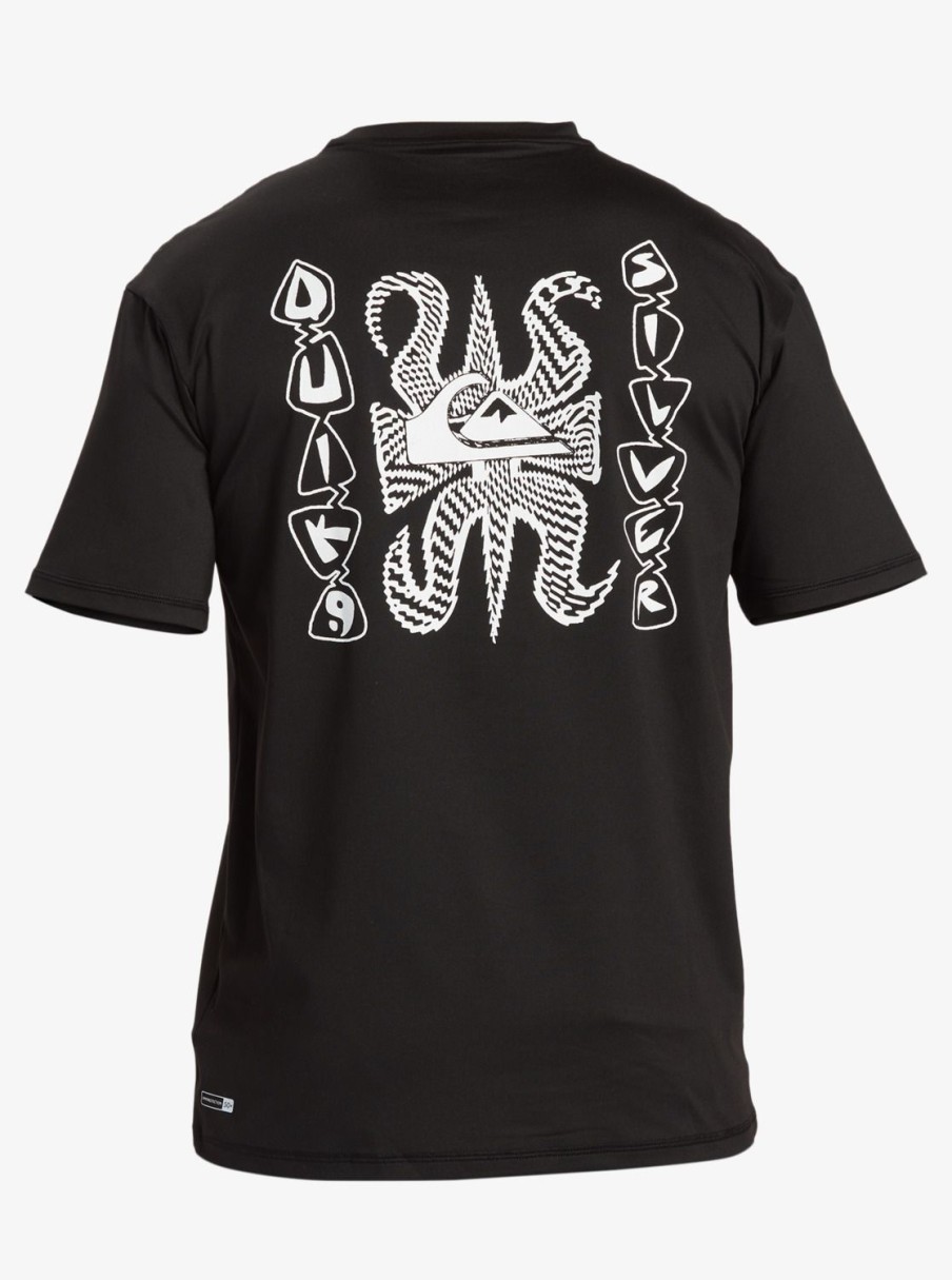 Hombre Quiksilver Lycras | Mix Session - Camiseta De Surf De Manga Corta Para Hombre Black