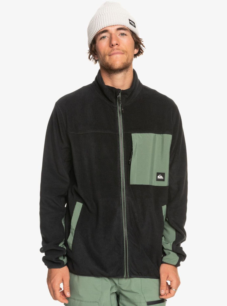 Hombre Quiksilver Sudaderas & Jerseis | Peak Point - Chaqueta Polar Tecnica Para Hombre True Black