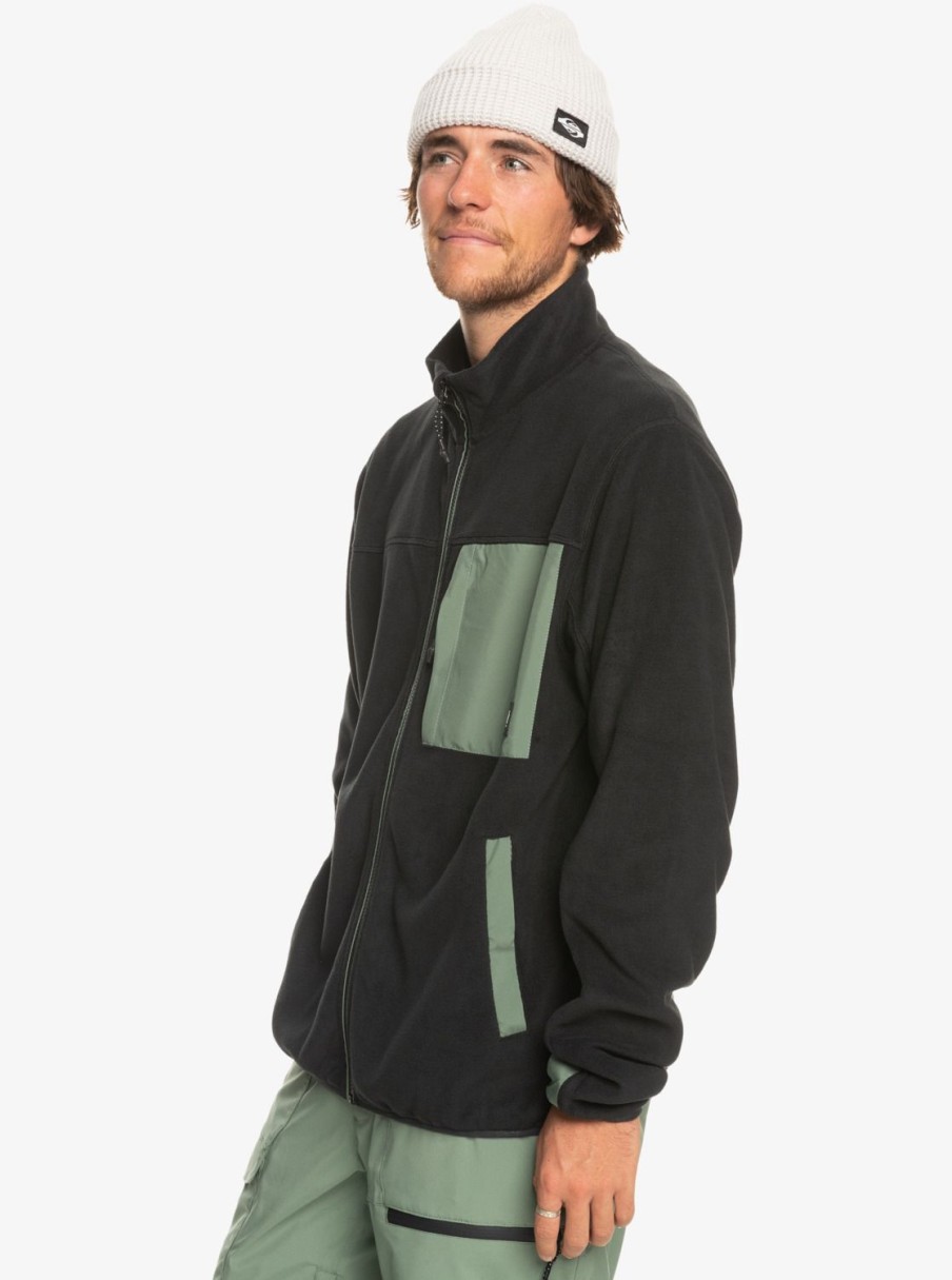 Hombre Quiksilver Sudaderas & Jerseis | Peak Point - Chaqueta Polar Tecnica Para Hombre True Black