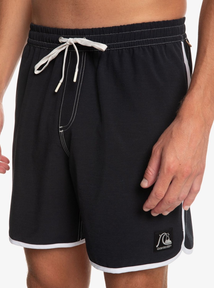 Hombre Quiksilver Trajes De Bano | Original Scallop 17" - Short De Natacion Para Hombre Black