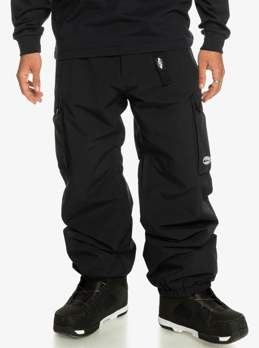 Hombre Quiksilver Pantalones De Snow | Snow Down Cargo - Pantalon Tecnico Snow Para Hombre True Black