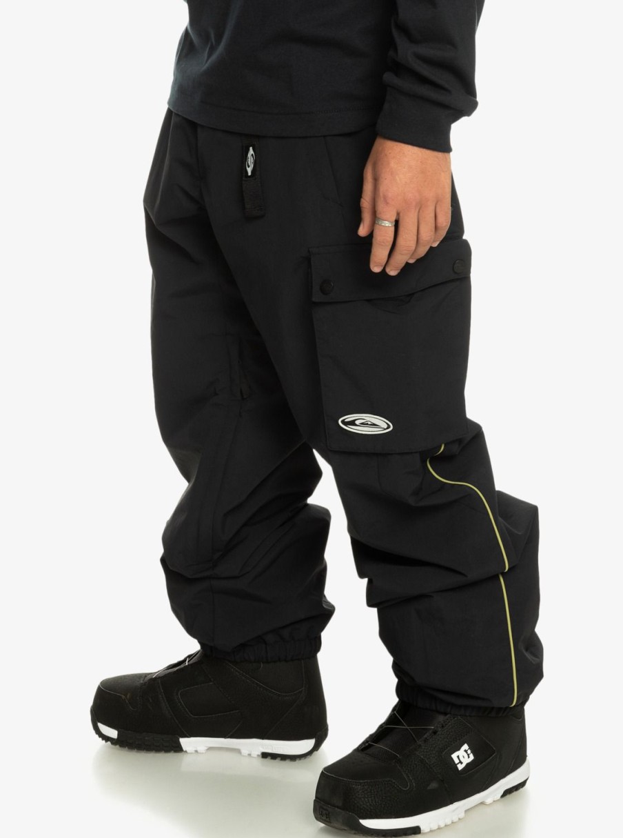 Hombre Quiksilver Pantalones De Snow | Snow Down Cargo - Pantalon Tecnico Snow Para Hombre True Black