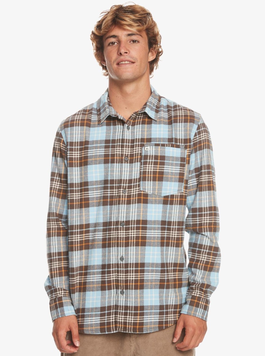 Hombre Quiksilver Camisas | Banchor - Camisa De Manga Larga Para Hombre Major Brown Banchor