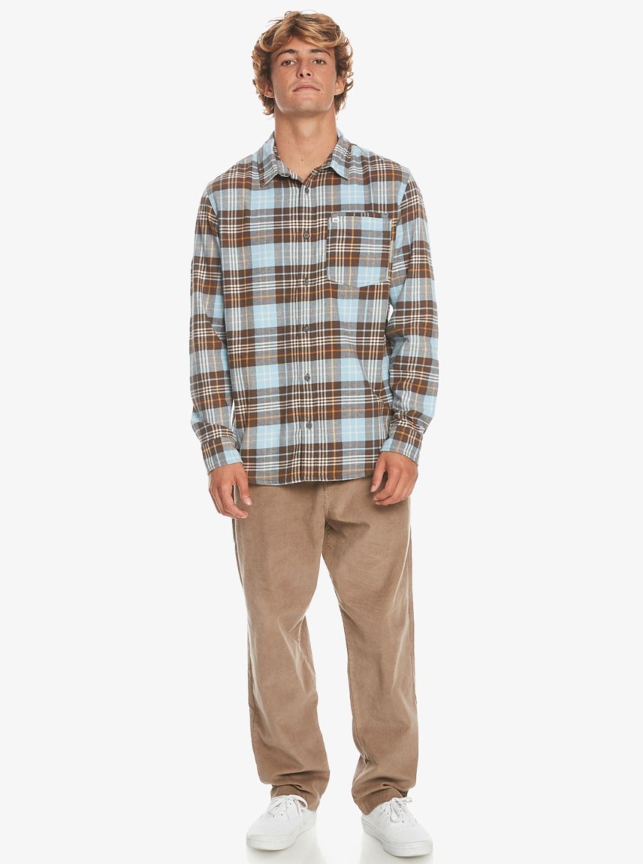 Hombre Quiksilver Camisas | Banchor - Camisa De Manga Larga Para Hombre Major Brown Banchor