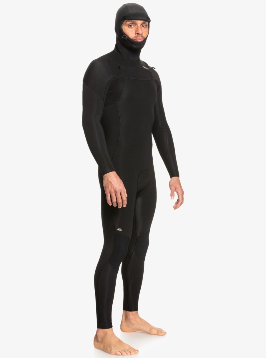 Hombre Quiksilver Trajes De Surf | 5/4/3Mm Everyday Sessions - Traje De Surf Con Cremallera En El Pecho Y Capucha Para Hombre Black