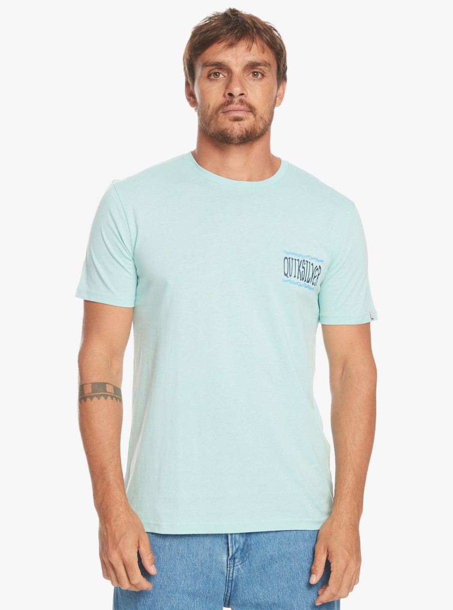 Hombre Quiksilver Camisetas & Polos | Taking Roots - Camiseta Para Hombre Pastel Turquoise