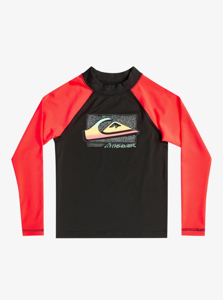 Nino Quiksilver Lycras | Next Gen - Licra De Manga Larga Con Proteccion Solar Upf 50 Para Chicos 2-7 Fiery Coral