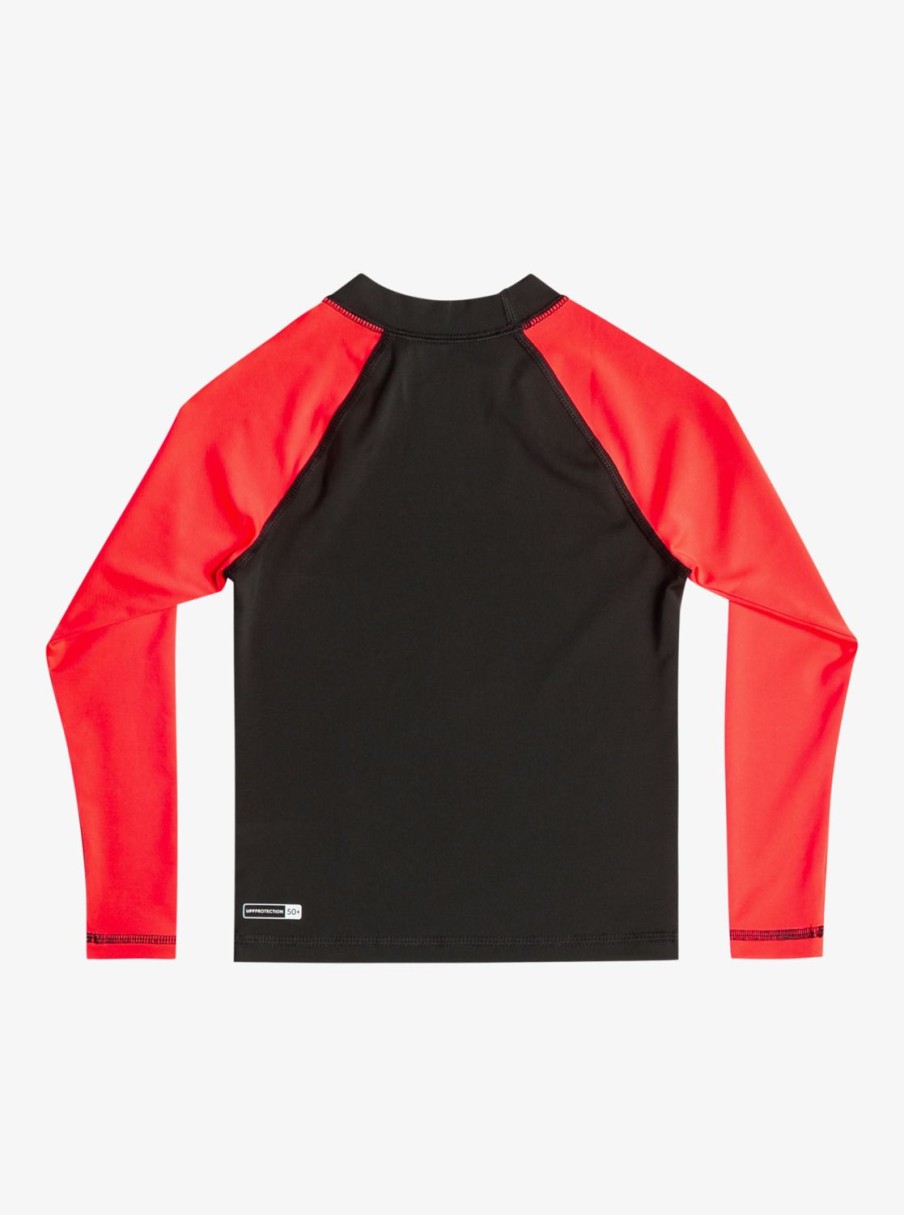 Nino Quiksilver Lycras | Next Gen - Licra De Manga Larga Con Proteccion Solar Upf 50 Para Chicos 2-7 Fiery Coral