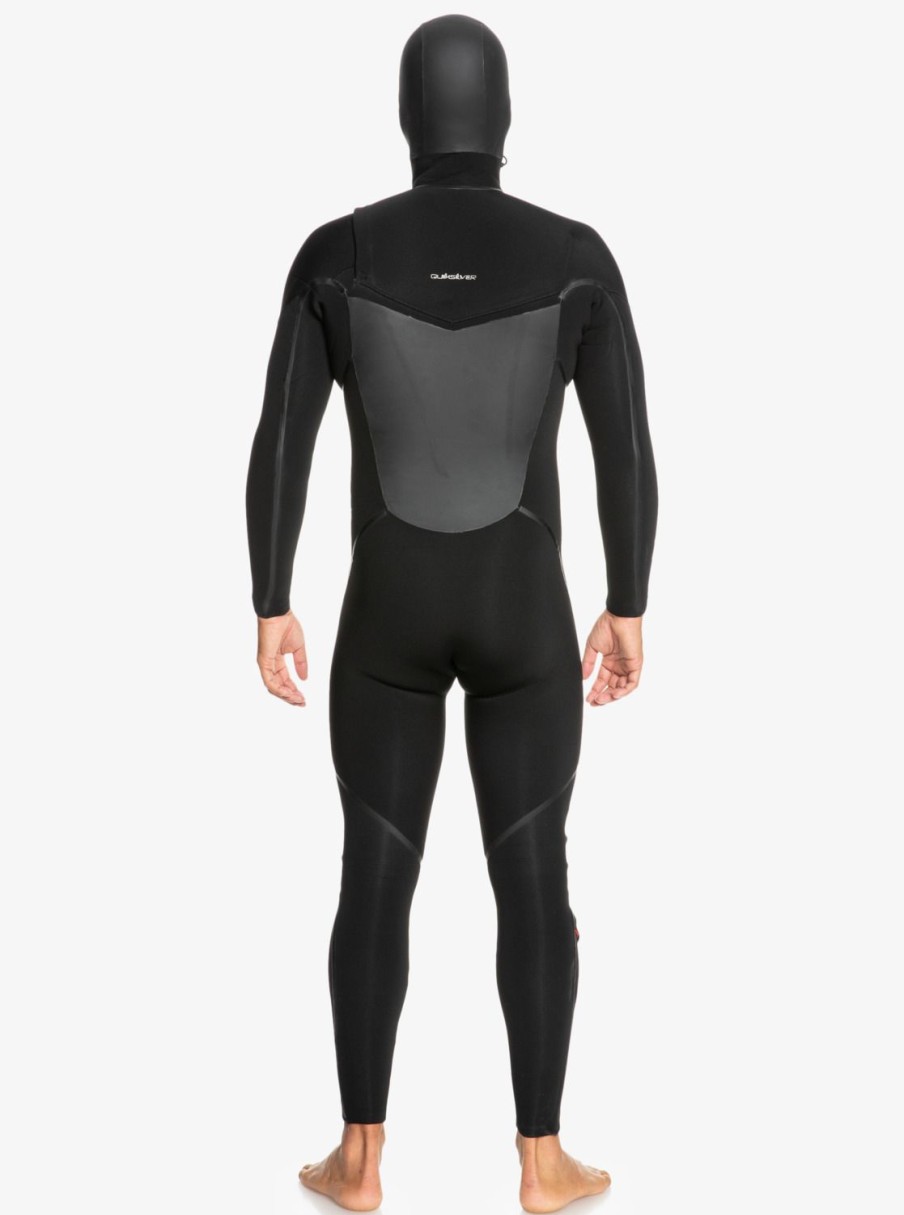 Hombre Quiksilver Trajes De Surf | 6/5/4Mm Marathon Sessions - Traje De Surf Con Cremallera En El Pecho Y Capucha Para Hombre Black