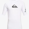 Hombre Quiksilver Lycras | All Time - Licra De Manga Corta Upf 50 Para Hombre White