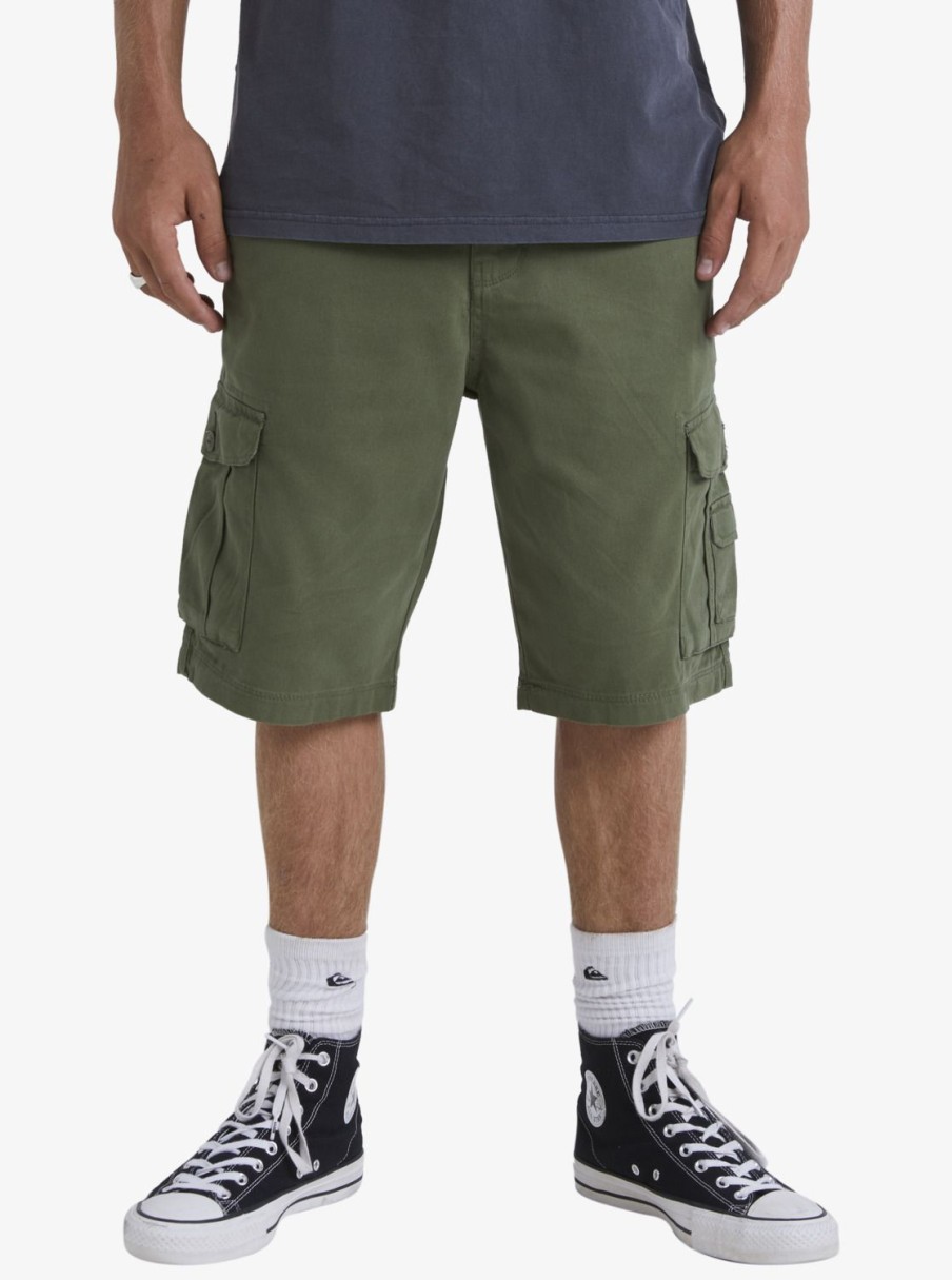 Hombre Quiksilver Pantalones Cortos | Crucial Battle - Short Cargo Para Hombre Four Leaf Clover