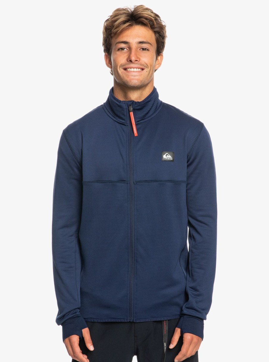 Hombre Quiksilver Sudaderas & Jerseis | Steep Point - Polar Tecnico De Entrenamiento Con Cremallera Para Hombre Naval Academy