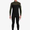 Hombre Quiksilver Trajes De Surf | 4/3Mm Everyday Sessions - Traje De Surf Con Cremallera En El Pecho Para Hombre Black/Thyme