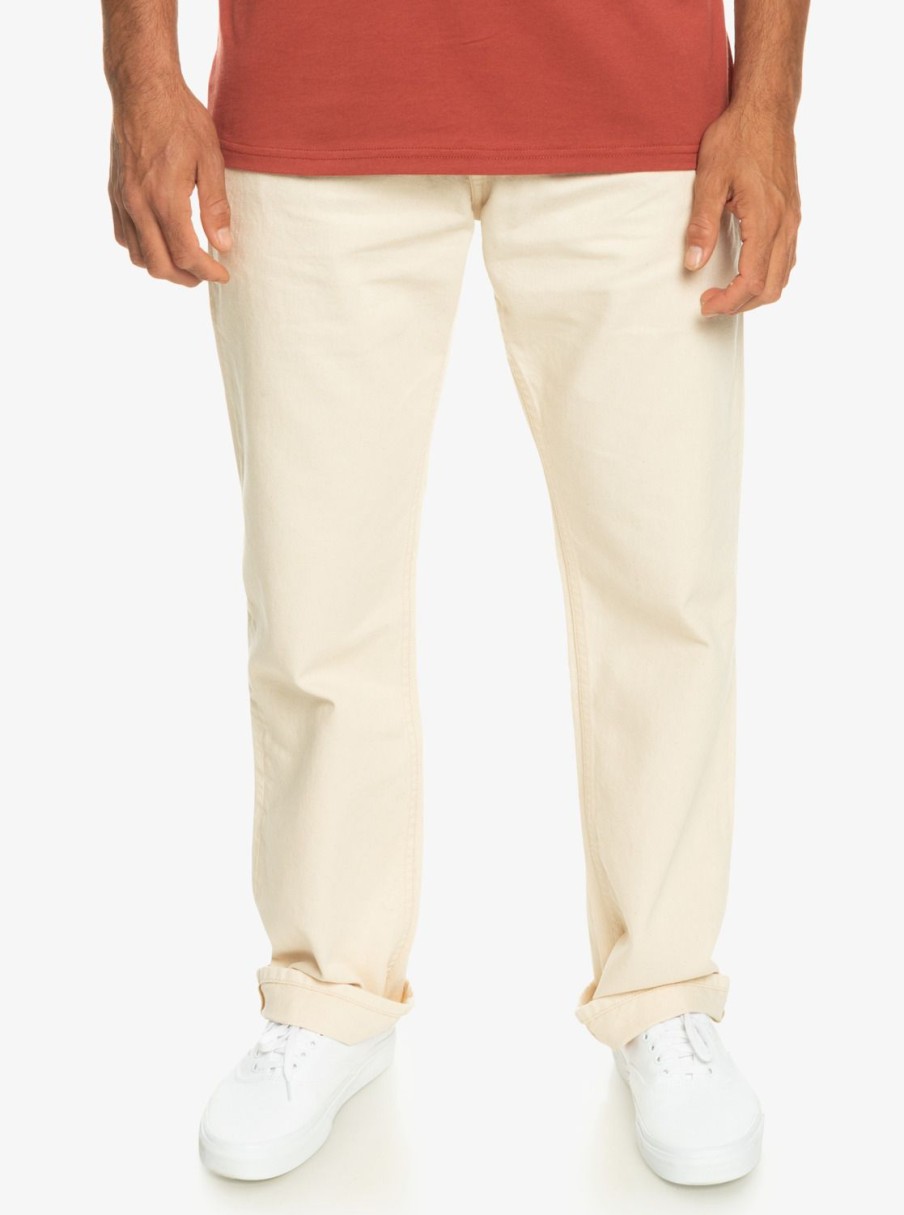 Hombre Quiksilver Pantalones | Aqua Cult Natural - Vaquero Para Hombre Antique White