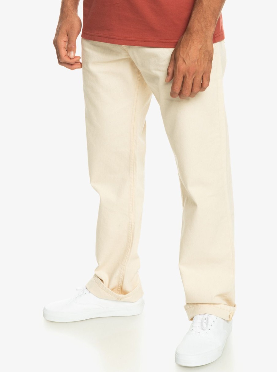 Hombre Quiksilver Pantalones | Aqua Cult Natural - Vaquero Para Hombre Antique White