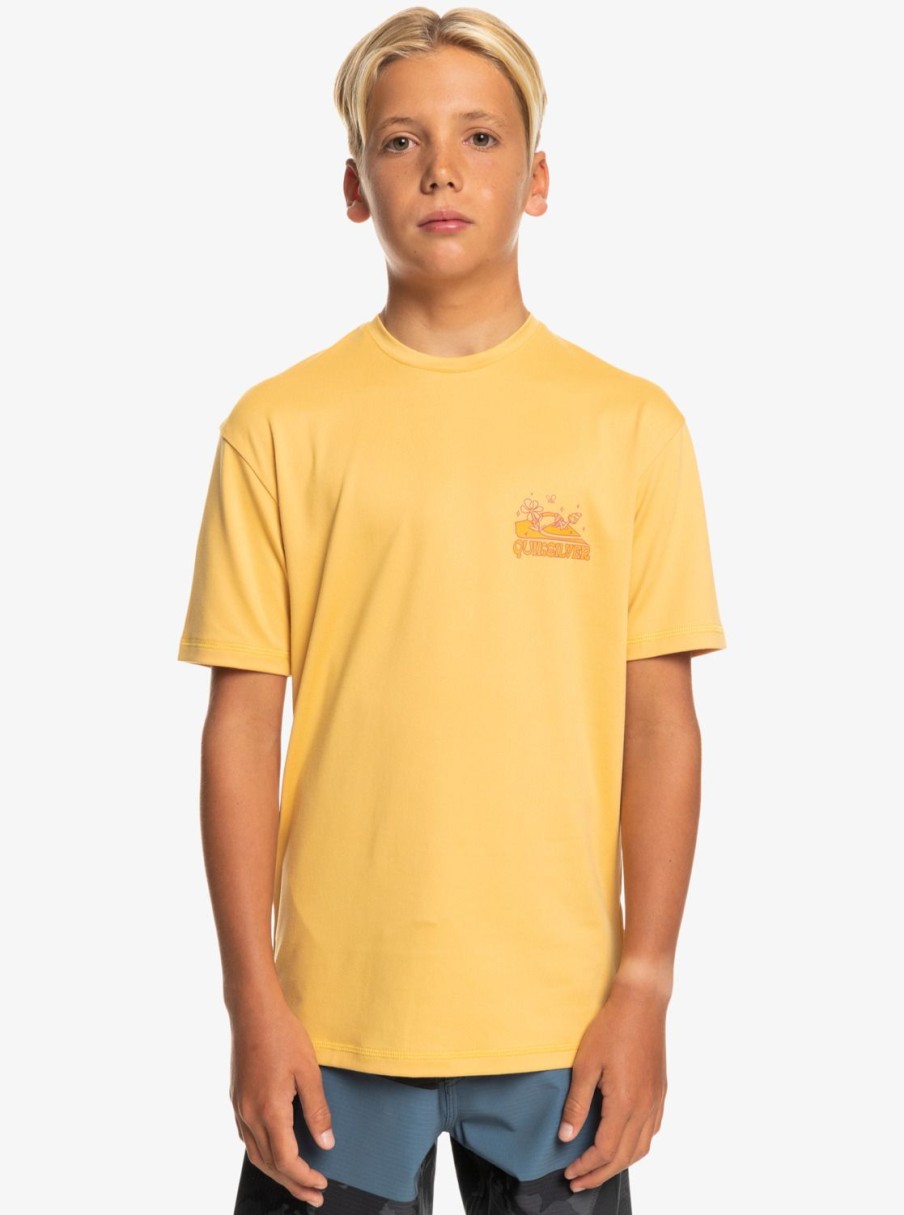 Nino Quiksilver Lycras | Mix Session - Camiseta De Surf De Manga Corta Para Chicos 8-16 Wheat