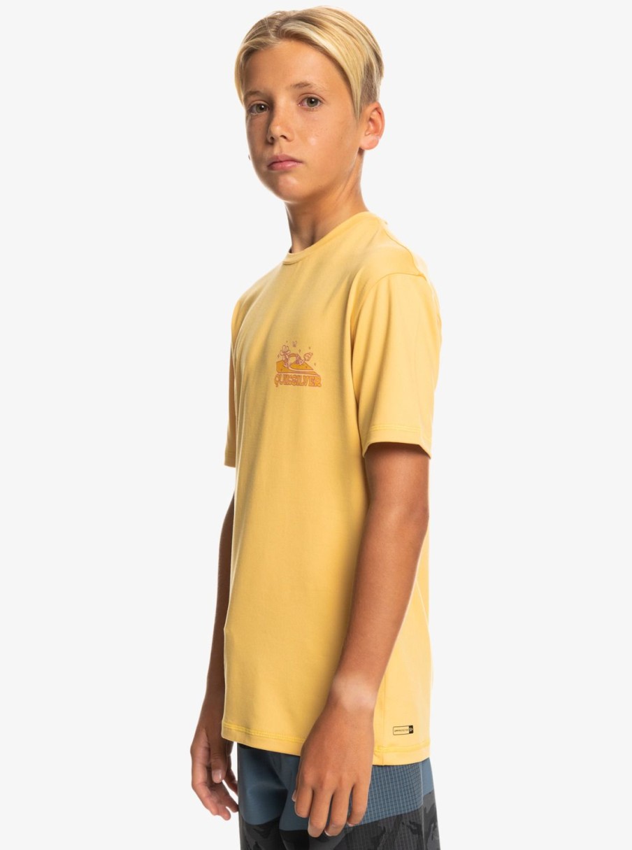 Nino Quiksilver Lycras | Mix Session - Camiseta De Surf De Manga Corta Para Chicos 8-16 Wheat