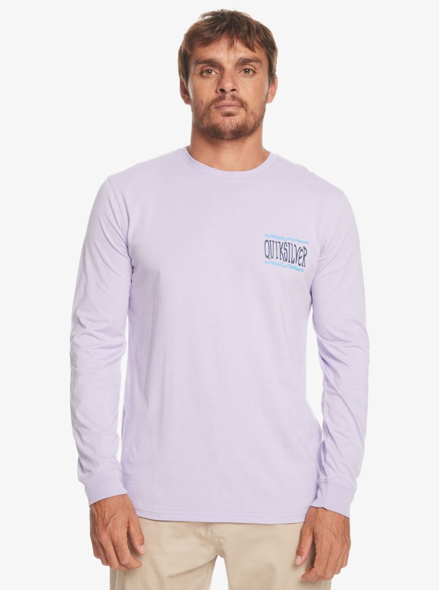 Hombre Quiksilver Camisetas & Polos | Taking Roots - Camiseta De Manga Larga Para Hombre Purple Rose