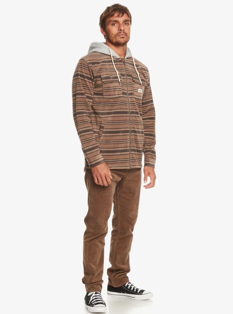 Hombre Quiksilver Sudaderas & Jerseis | Super Swell - Sudadera Con Capucha Y Cremallera Para Hombre Major Brown Super Swell Plaid