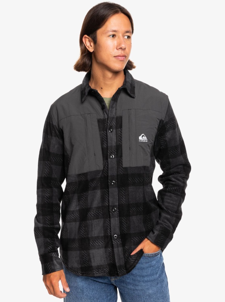 Hombre Quiksilver Camisas | North Seas - Camisa De Manga Larga Para Hombre Phantom Buffalo North Seas