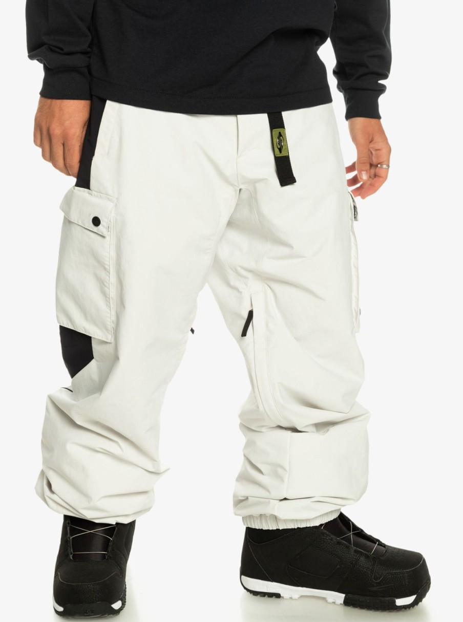 Hombre Quiksilver Pantalones De Snow | Snow Down Cargo - Pantalon Tecnico Snow Para Hombre Nimbus Cloud