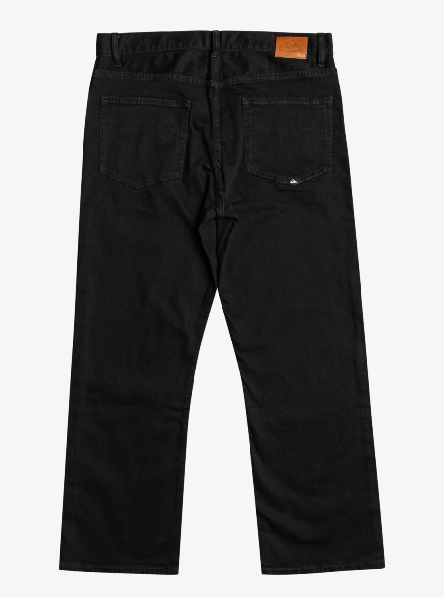 Hombre Quiksilver Pantalones | Aqua Cult Ankle Vaquero Para Hombre Washed Black