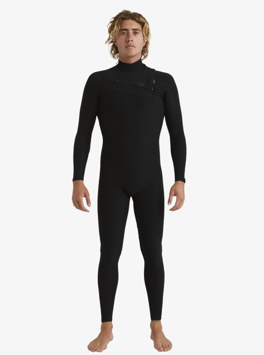 Hombre Quiksilver Trajes De Surf | 4/3Mm Highline - Traje De Surf Con Cremallera En El Pecho Para Hombre Black