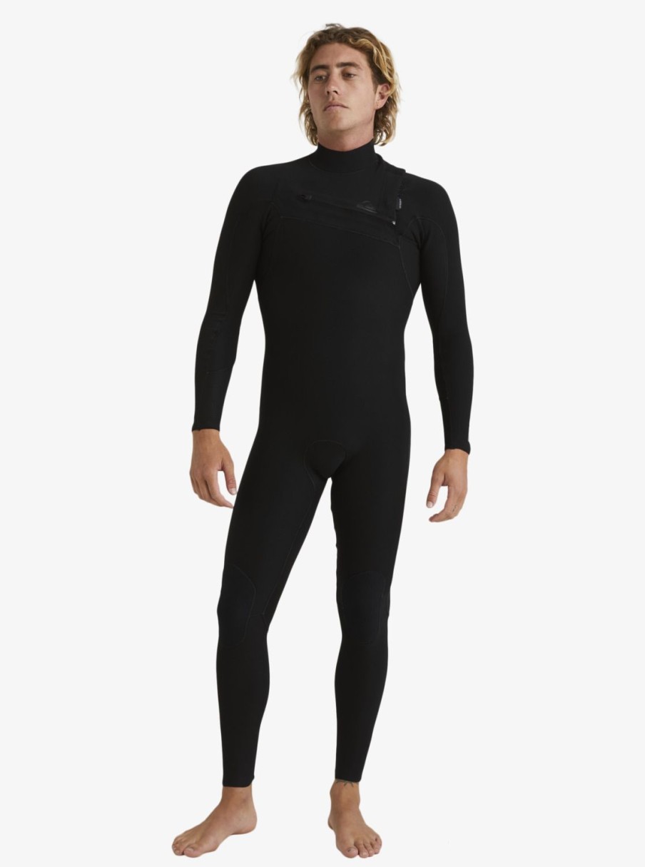 Hombre Quiksilver Trajes De Surf | 4/3Mm Highline - Traje De Surf Con Cremallera En El Pecho Para Hombre Black