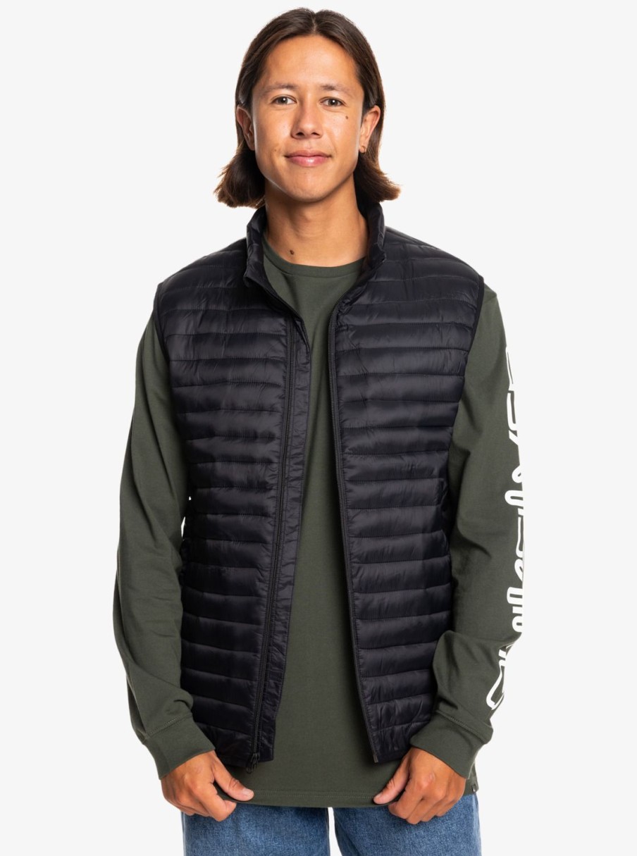 Hombre Quiksilver Chaquetas & Abrigos | Scaly - Chaleco Ligero Para Hombre Black