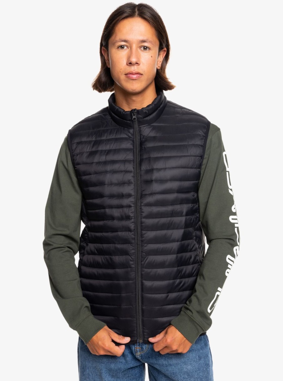 Hombre Quiksilver Chaquetas & Abrigos | Scaly - Chaleco Ligero Para Hombre Black