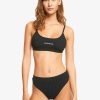 Mujer Quiksilver | Logo - Braguita De Bikini De Cintura Alta Para Mujer Black