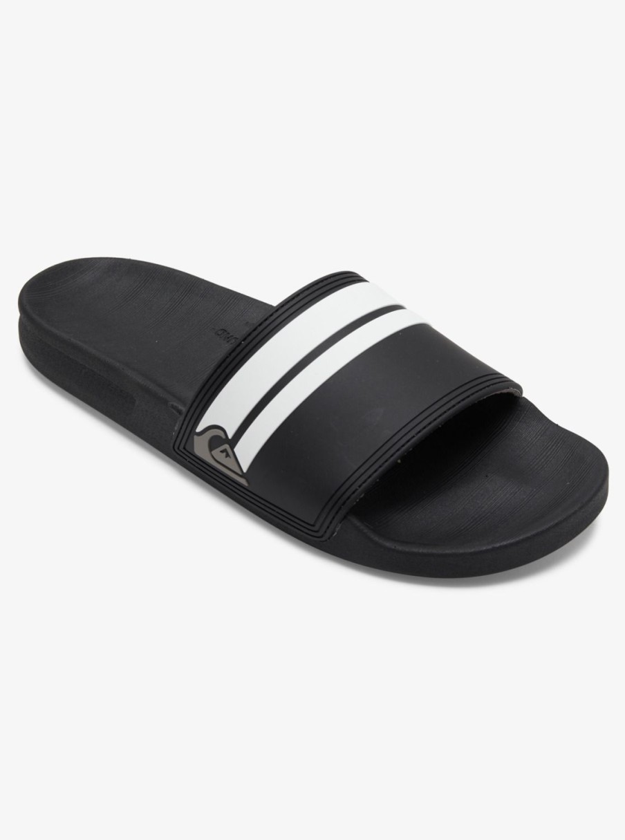 Hombre Quiksilver | Rivi Slide - Sandalias Slider Para Hombre Black/Black/White