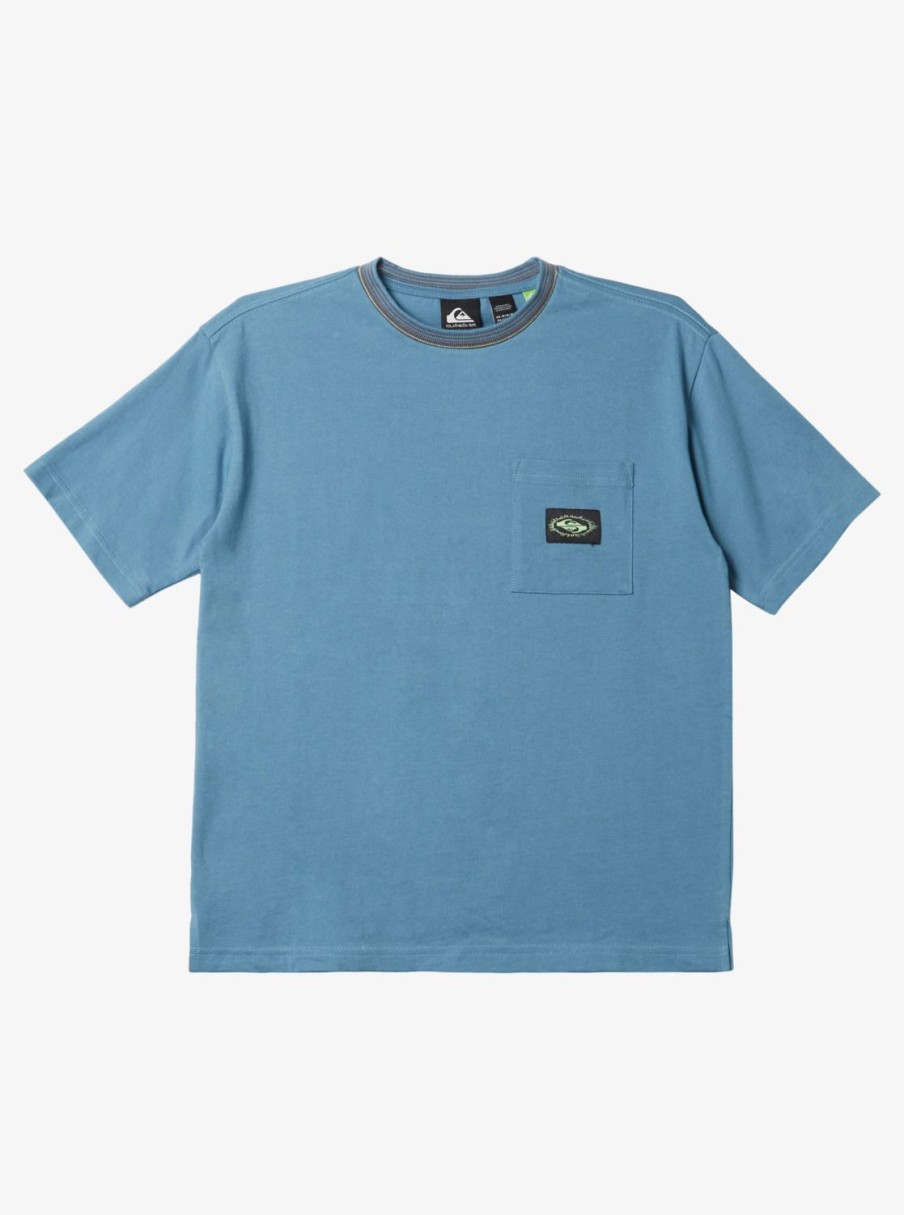 Nino Quiksilver Camisetas | Radical Times - Camiseta Con Bolsillo Para Chicos 8-16 Aegean Blue