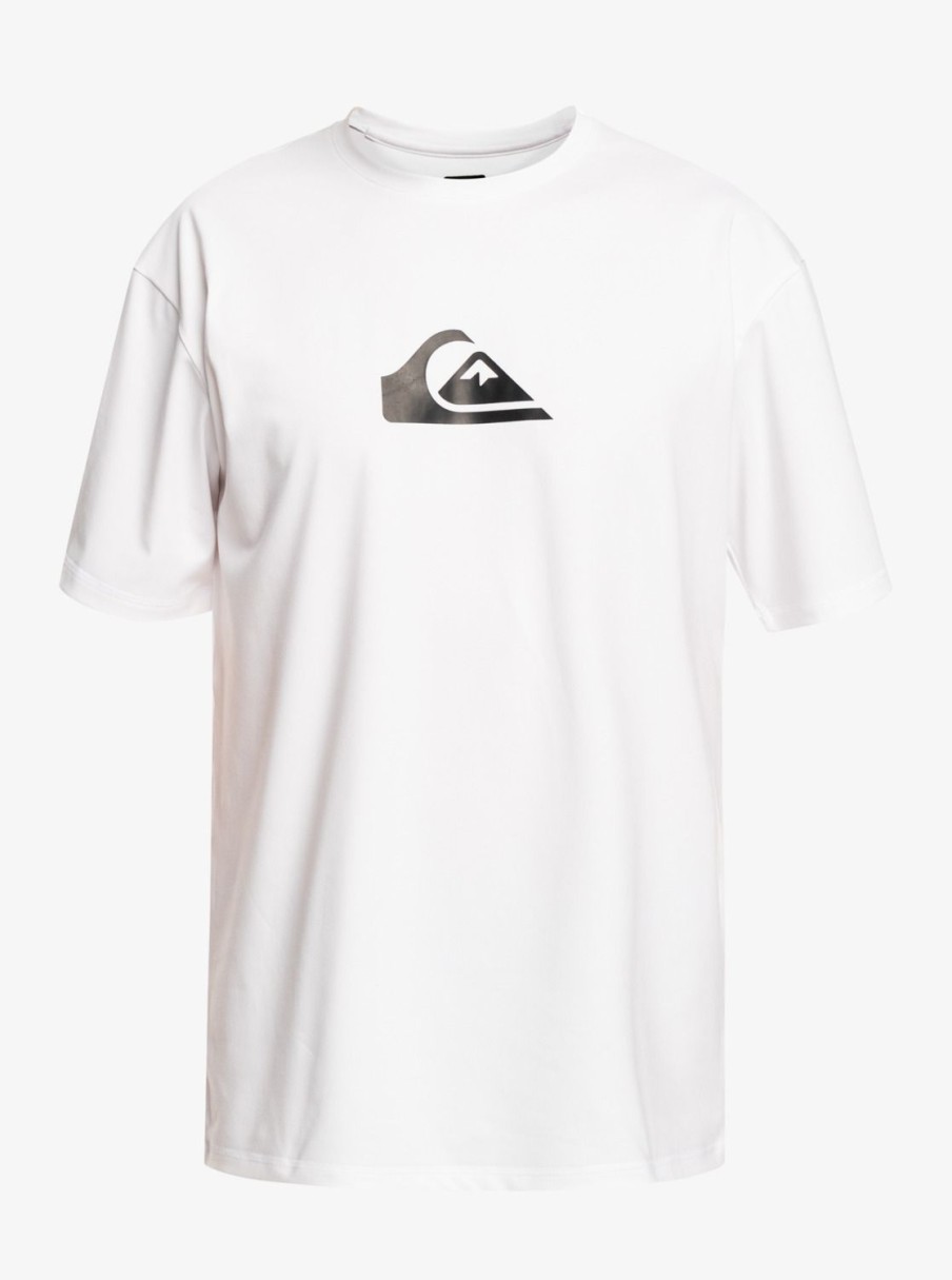 Hombre Quiksilver Lycras | Solid Streak - Camiseta Surf De Manga Corta Upf 50 Para Hombre White