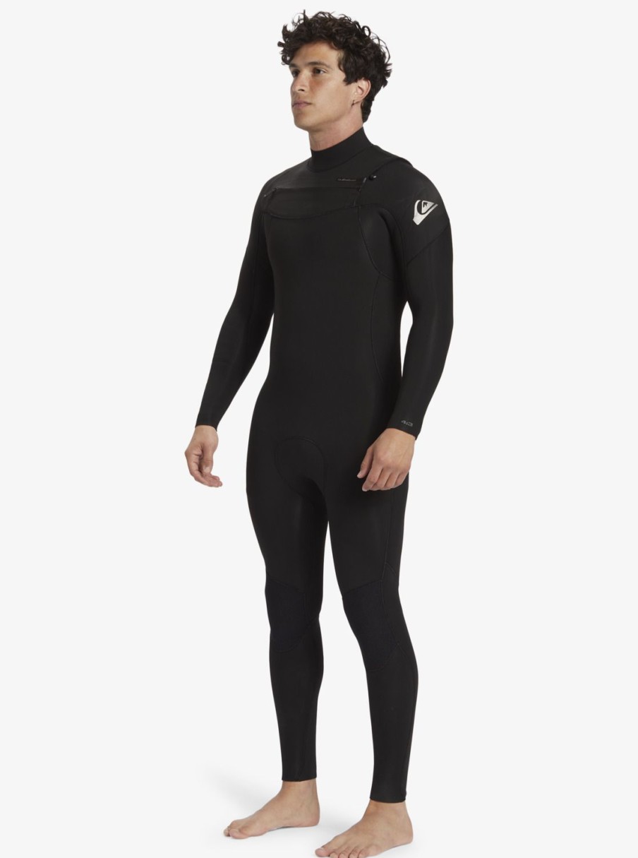 Hombre Quiksilver Trajes De Surf | 4/3Mm Everyday Sessions - Traje De Surf Con Cremallera En El Pecho Para Hombre Black