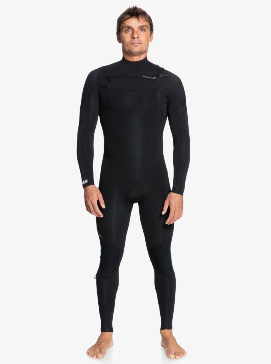 Hombre Quiksilver Trajes De Surf | 4/3Mm Everyday Sessions - Traje De Surf Con Cremallera En El Pecho Para Hombre Black