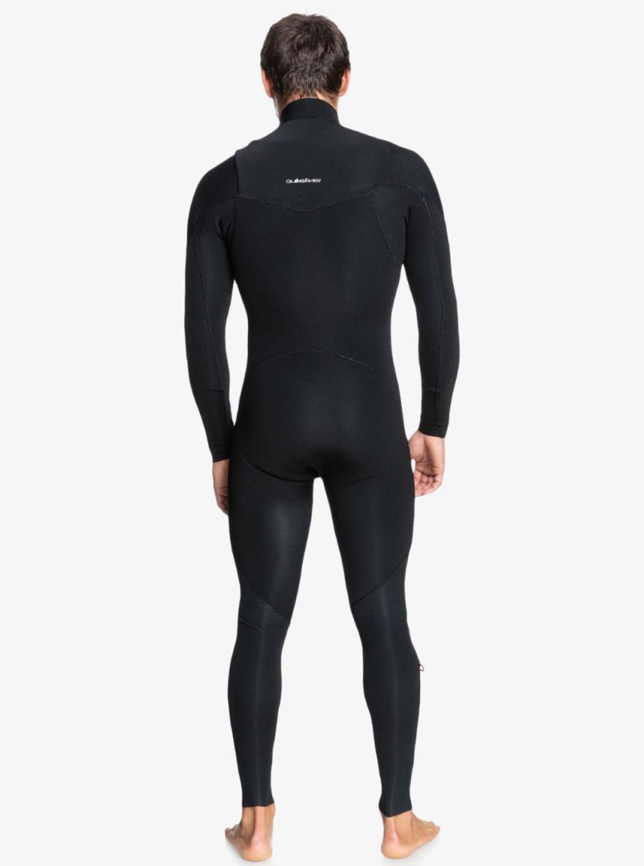 Hombre Quiksilver Trajes De Surf | 4/3Mm Everyday Sessions - Traje De Surf Con Cremallera En El Pecho Para Hombre Black