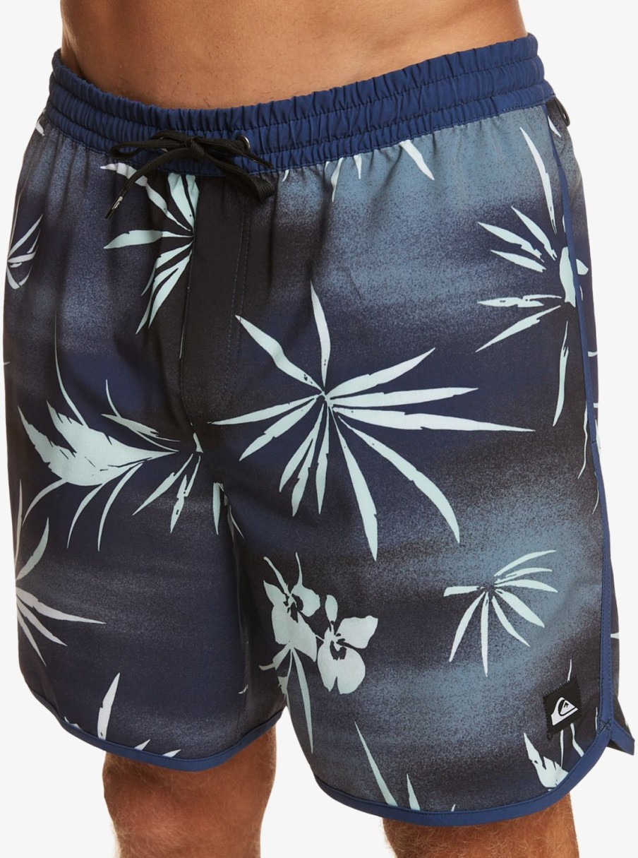 Hombre Quiksilver Trajes De Bano | Surfsilk Scallop Volley 17" - Short De Natacion Para Hombre Naval Accademy