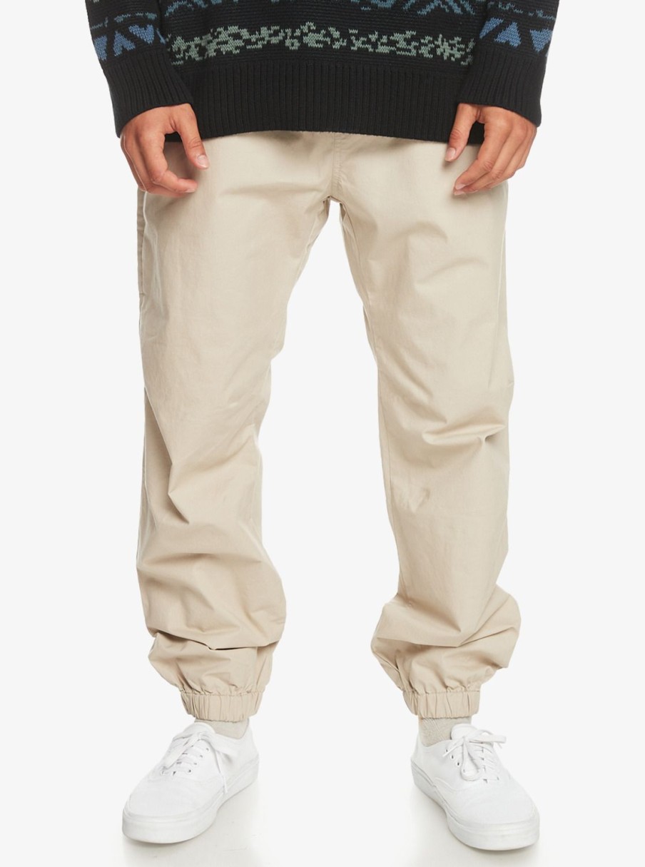 Hombre Quiksilver Pantalones | Lo-Tech Beach Cruiser - Pantalon De Chandal Para Hombre Plaza Taupe