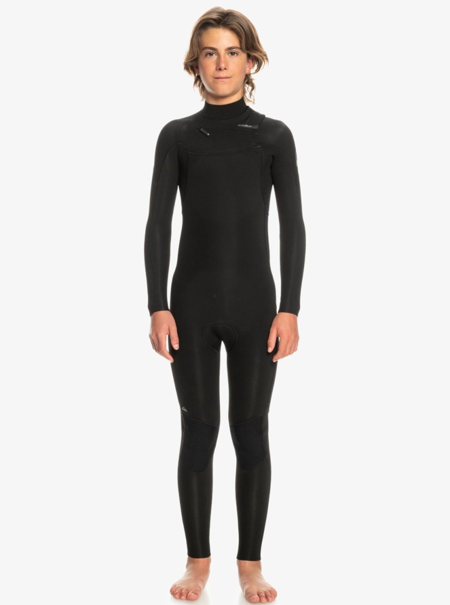 Nino Quiksilver Trajes De Surf | 3/2Mm Everyday Sessions - Traje De Surf Con Cremallera En El Pecho Para Chicos Black